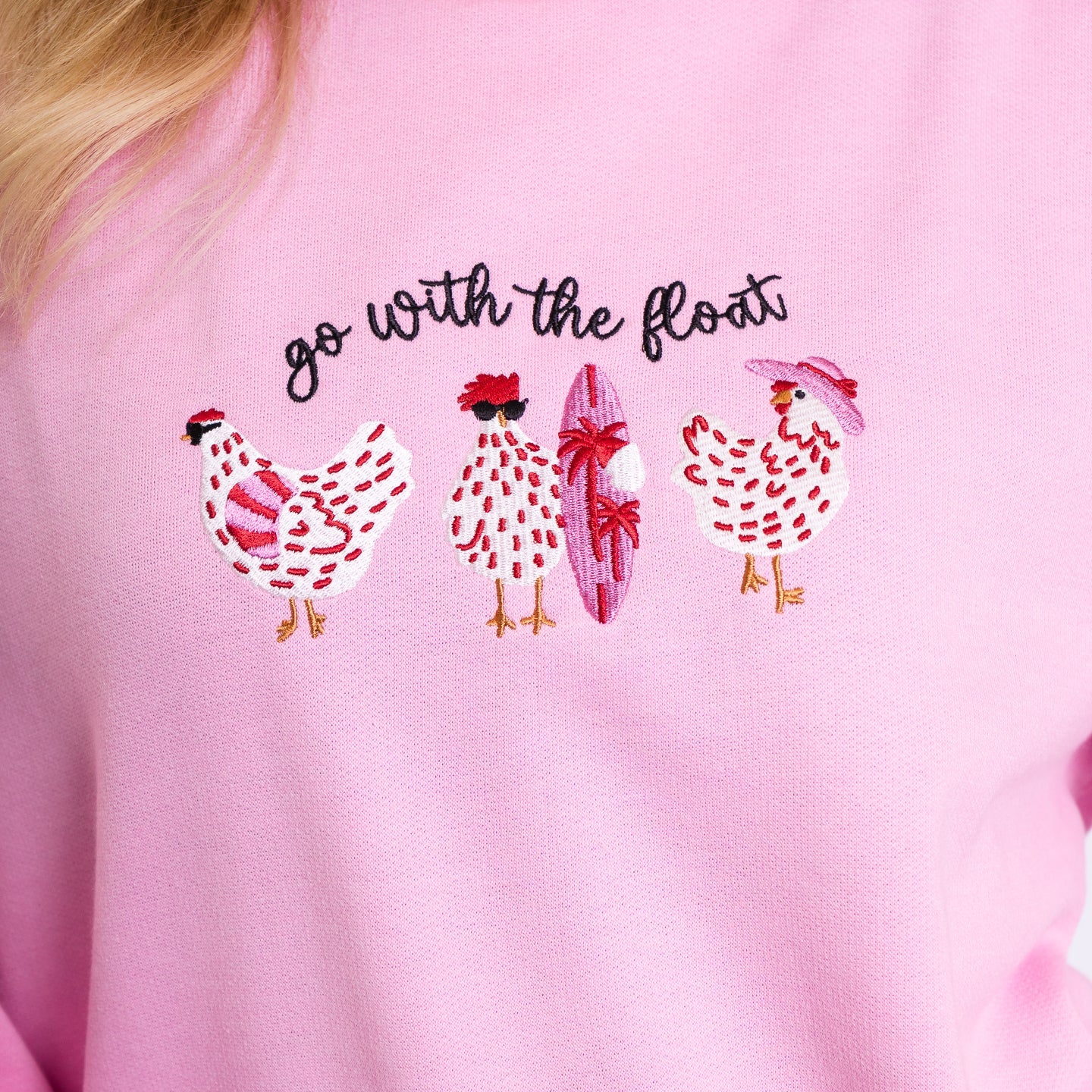 Go With the Float Embroidered Crewneck Sweatshirt