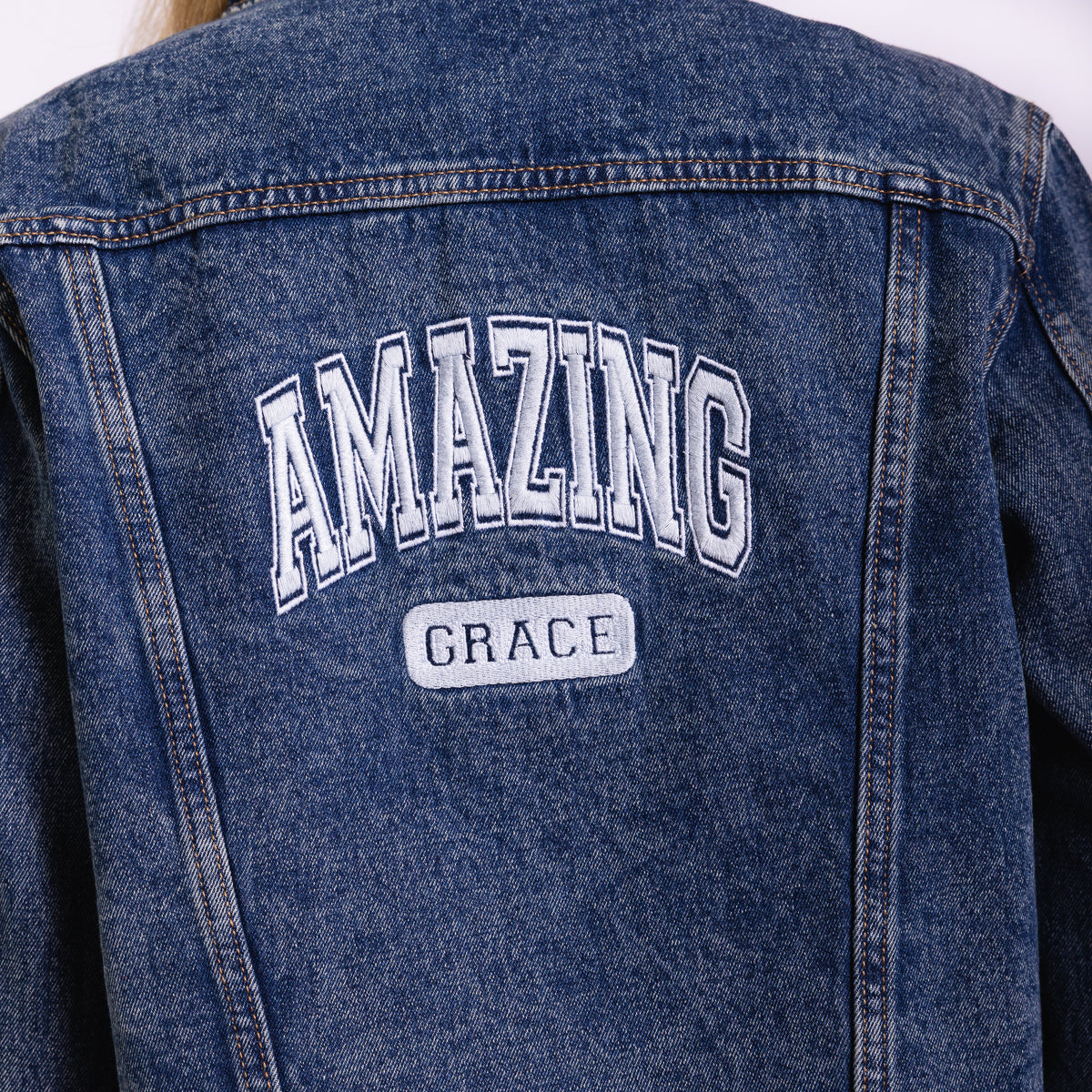 Vintage Washed Amazing Grace Denim Jacket