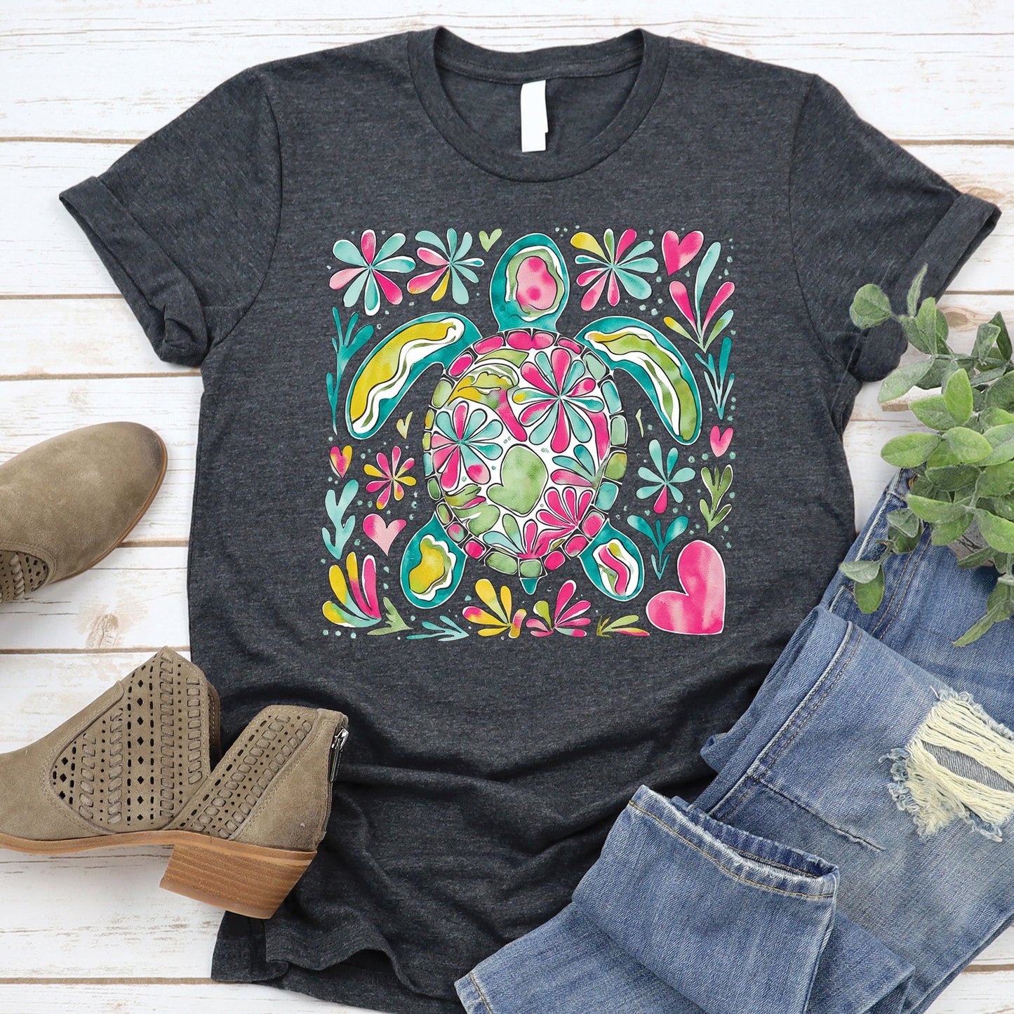 Turtle Floral Tee