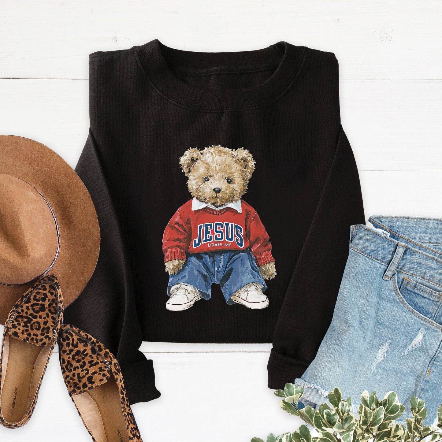 Jesus Loves Me Bear Sweatshirt