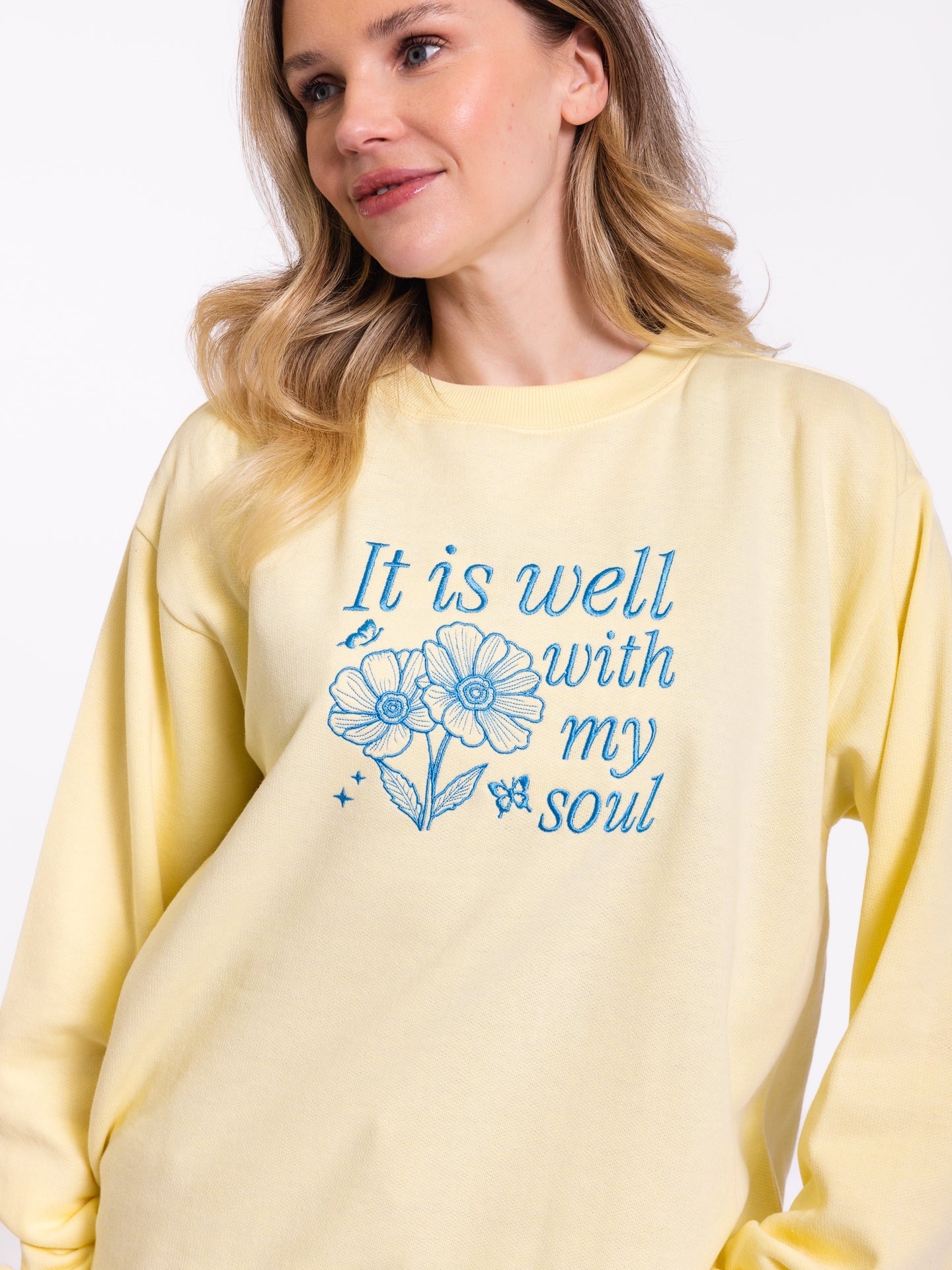 Embroidered It Is Well With My Soul Sweatshirt
