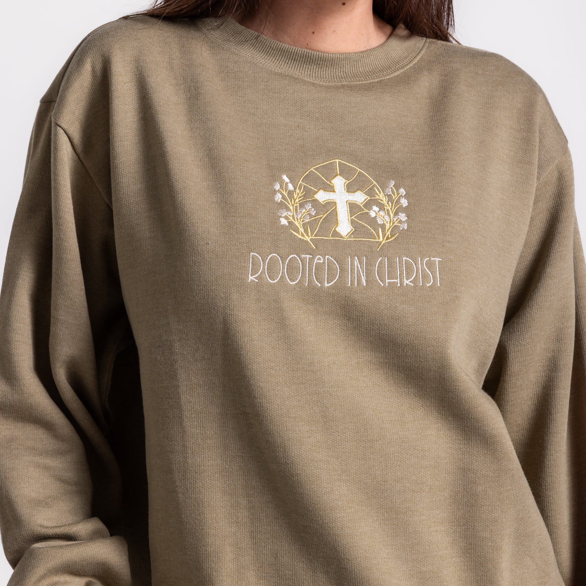 Embroidered Rooted In Christ Sweatshirt
