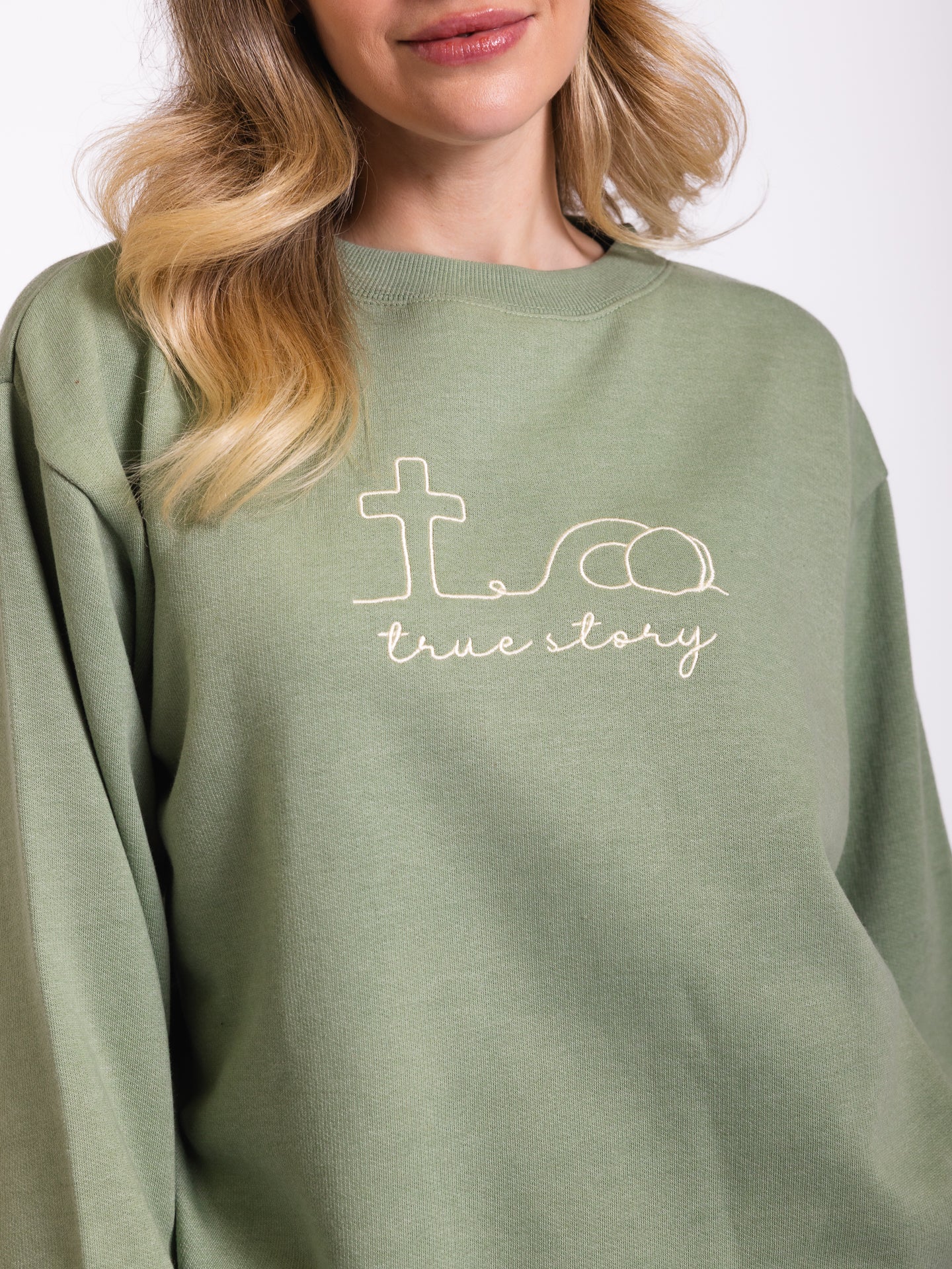 Embroidered True Story Sweatshirt