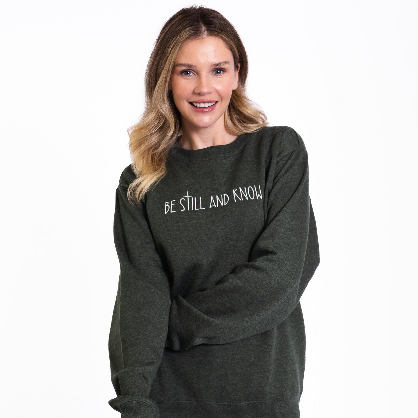 Be Still and Know Embroidered Crewneck Sweatshirt