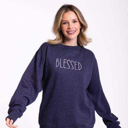Blessed Embroidered Crewneck Sweatshirt