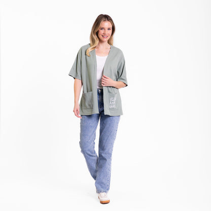 Faith Hope Love Waffle Knit Kimono