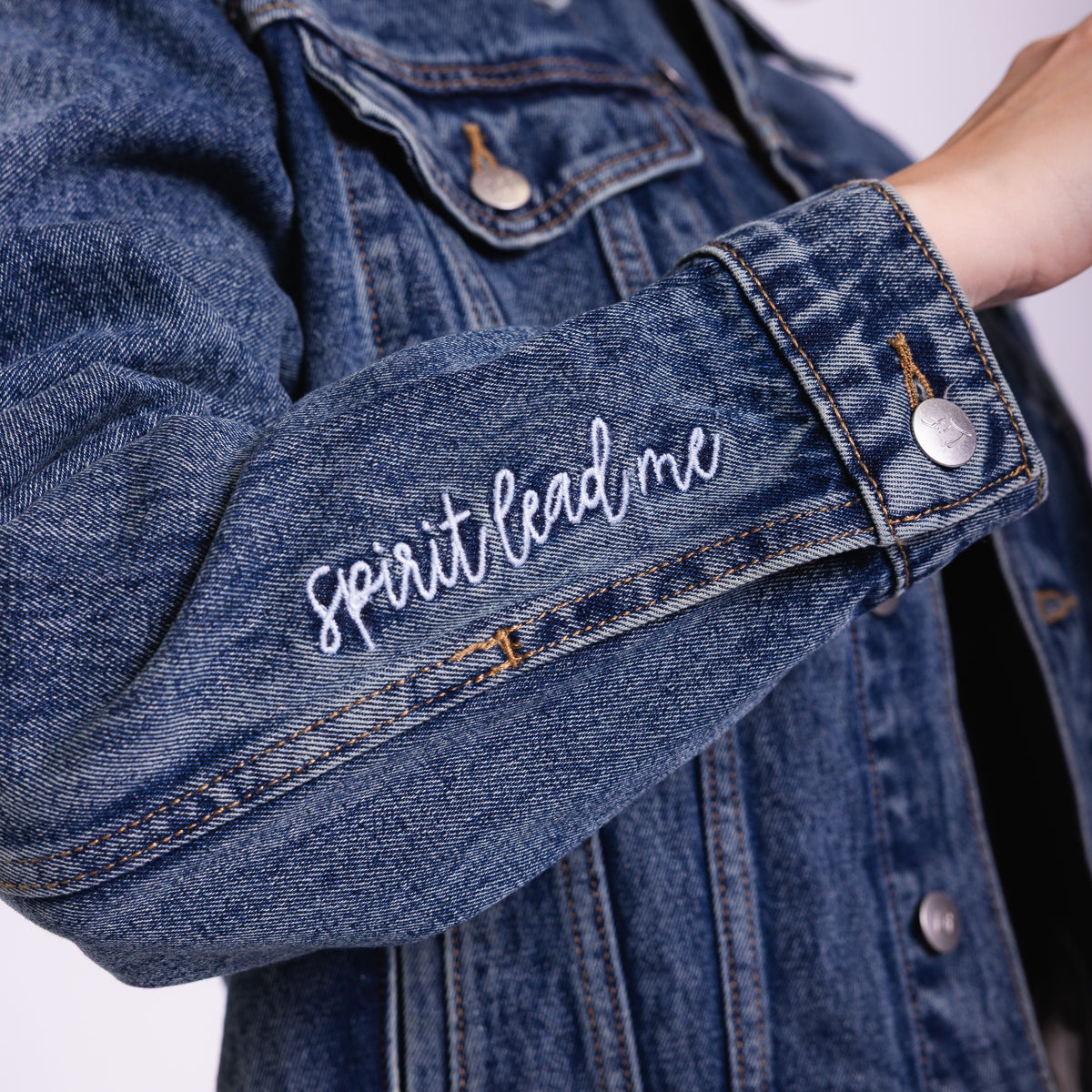 Vintage Washed Spirit Lead Me Denim Jacket