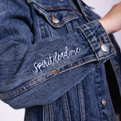 Vintage Washed Spirit Lead Me Denim Jacket