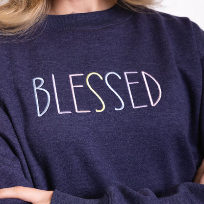 Blessed Embroidered Crewneck Sweatshirt