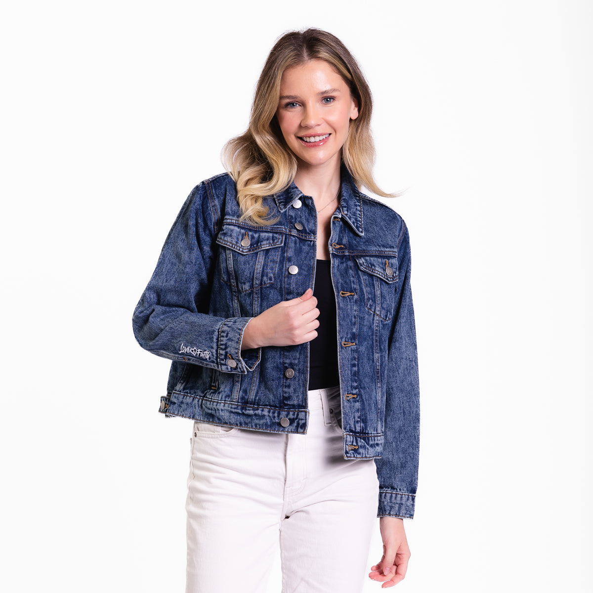 Vintage Washed Stronger Than The Storm Denim Jacket