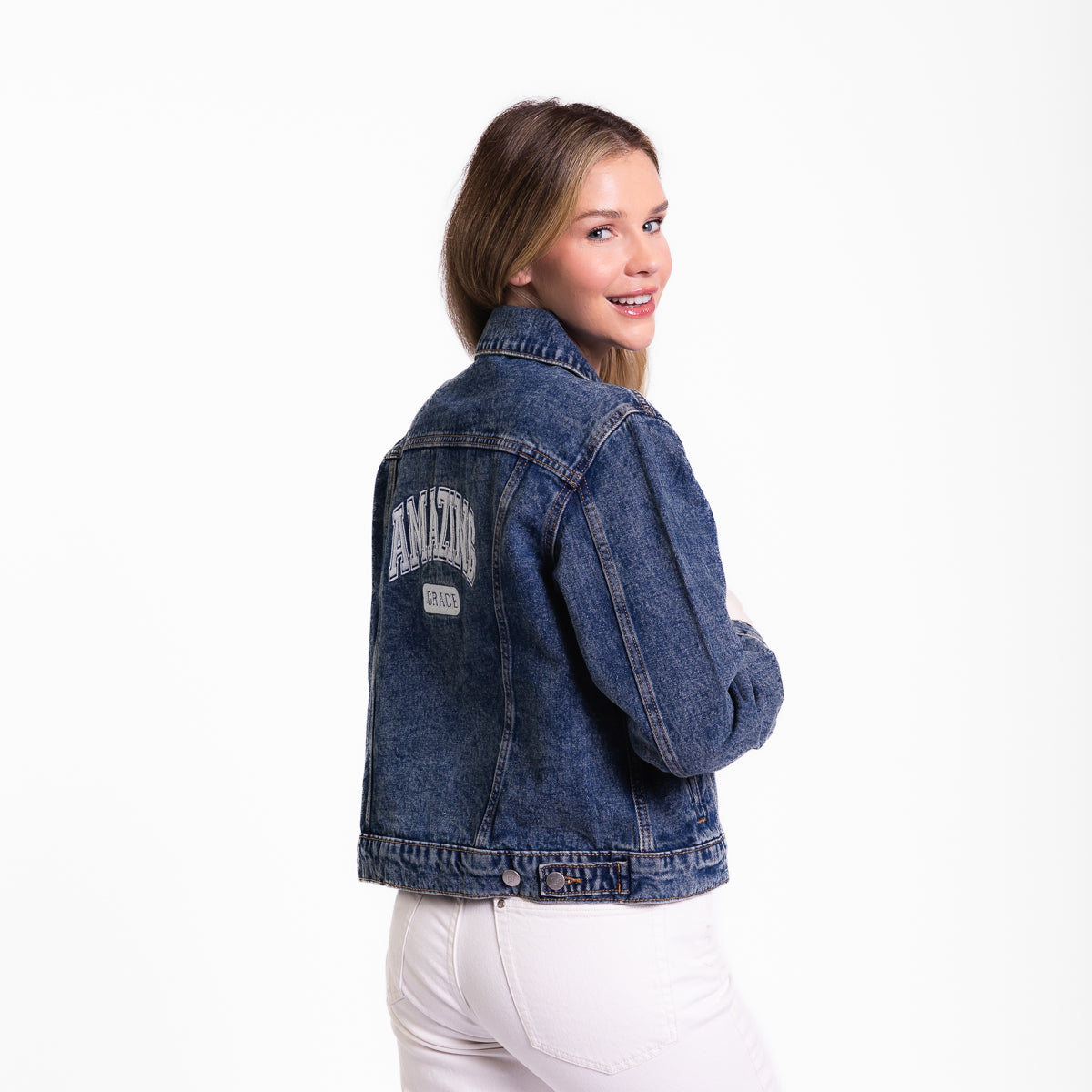 Vintage Washed Amazing Grace Denim Jacket