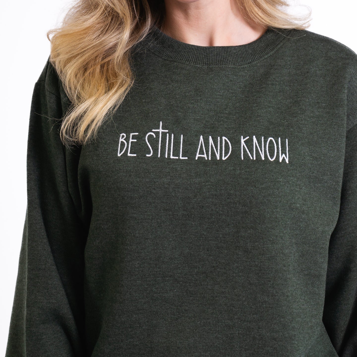 Be Still and Know Embroidered Crewneck Sweatshirt