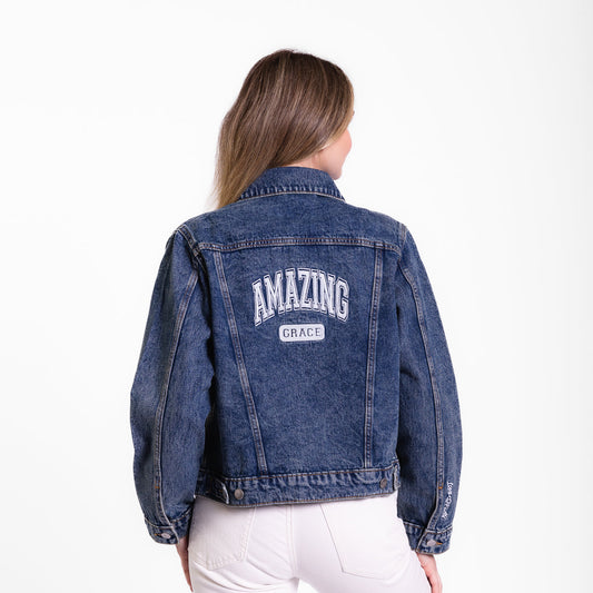 Vintage Washed Amazing Grace Denim Jacket