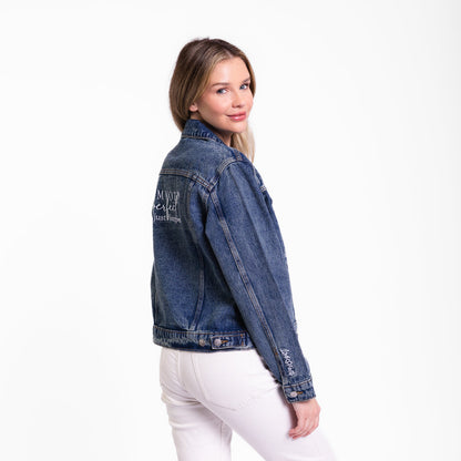 Vintage Washed Not Perfect Just Forgiven Denim Jacket