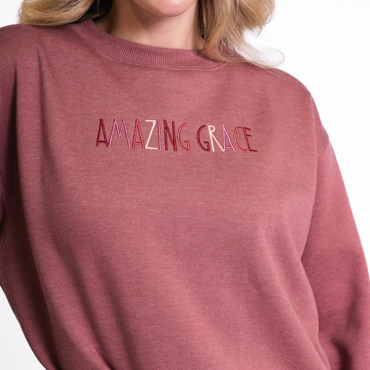 Amazing Grace Embroidered Crewneck Sweatshirt