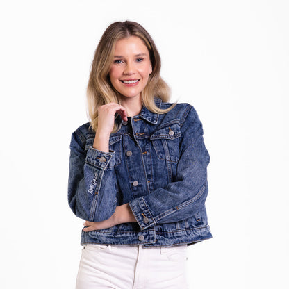 Vintage Washed Stronger Than The Storm Denim Jacket