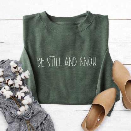 Be Still and Know Embroidered Crewneck Sweatshirt