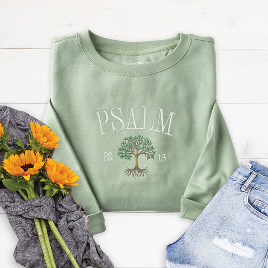 Psalm 1:3 Embroidered Crewneck Sweatshirt