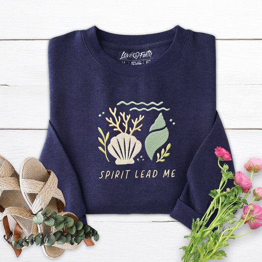Spirit Lead Me Embroidered Crewneck Sweatshirt