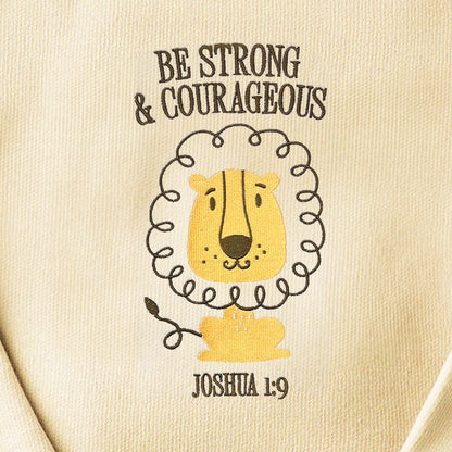 Strong and Courageous Embroidered Crewneck Sweatshirt