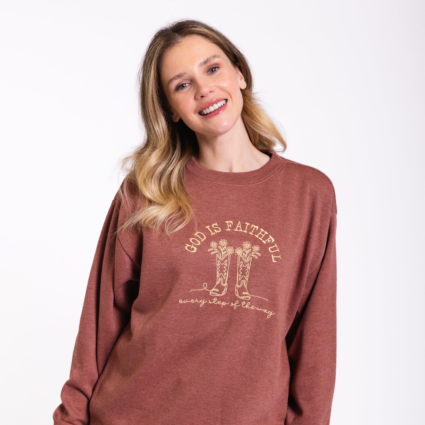 Embroidered God Is Faithful Sweatshirt