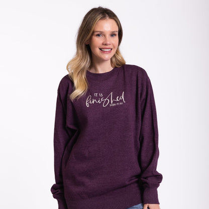 Embroidered It is Finished Sweatshirt