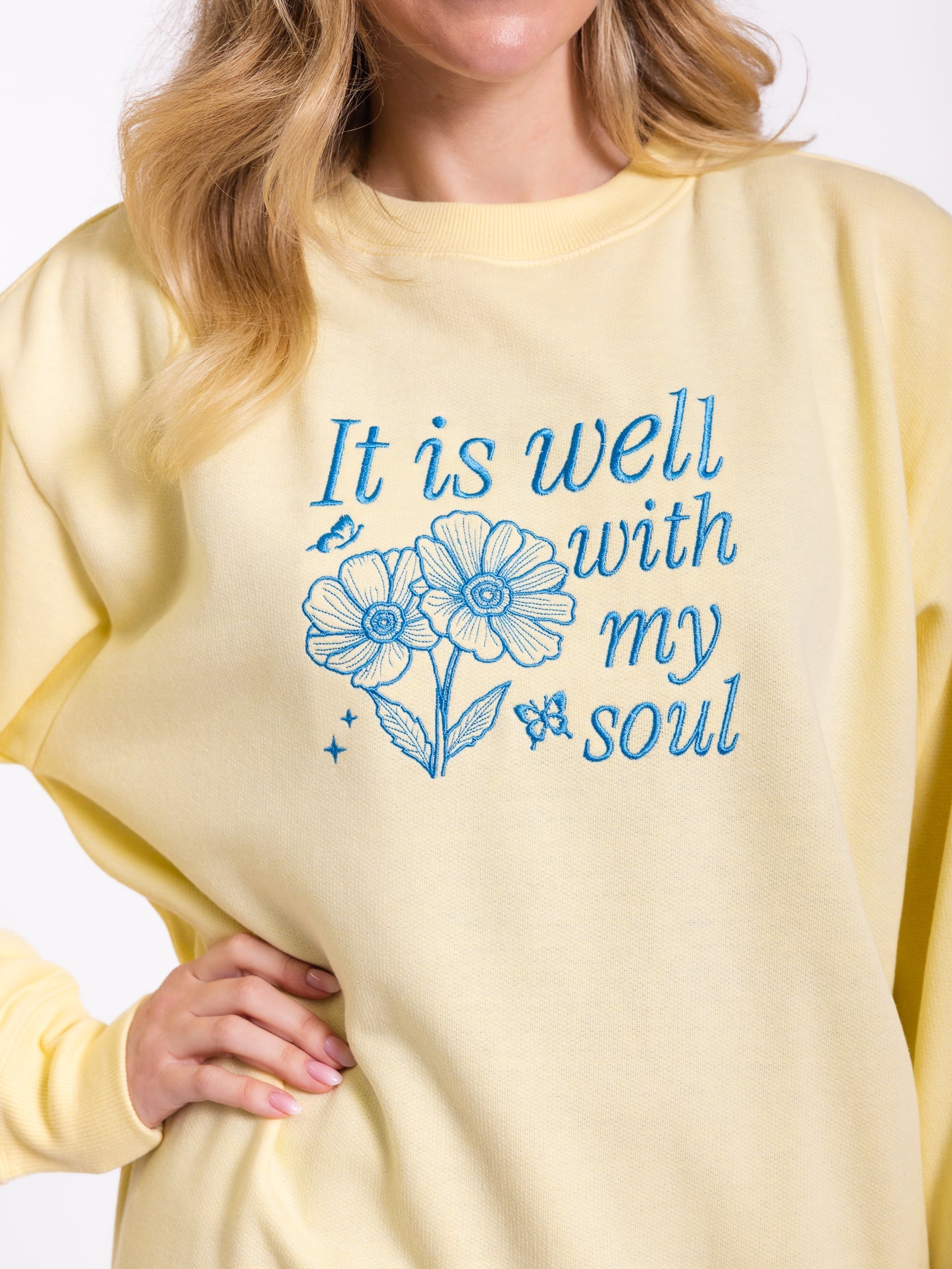 Embroidered It Is Well With My Soul Sweatshirt