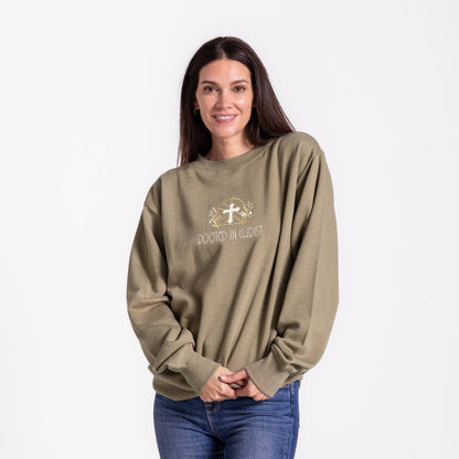 Embroidered Rooted In Christ Sweatshirt