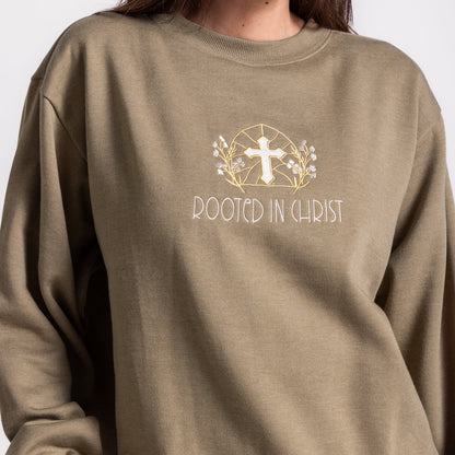 Embroidered Rooted In Christ Sweatshirt