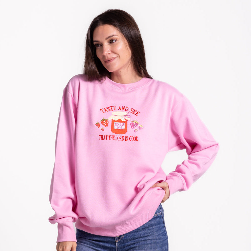 Embroidered Taste and See Sweatshirt