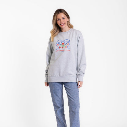 Taste & See Bow Embroidered Crewneck Sweatshirt