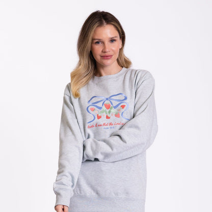 Taste & See Bow Embroidered Crewneck Sweatshirt