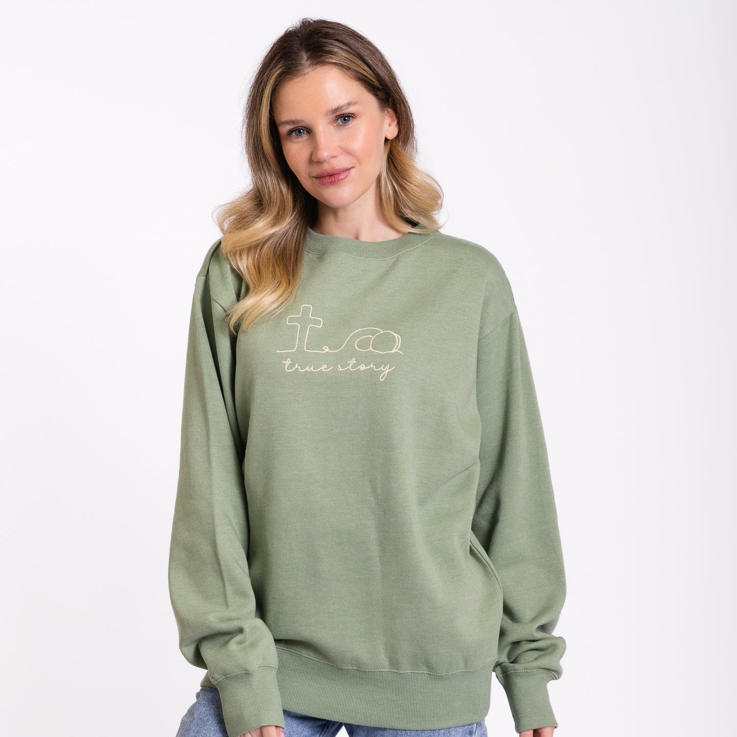 Embroidered True Story Sweatshirt